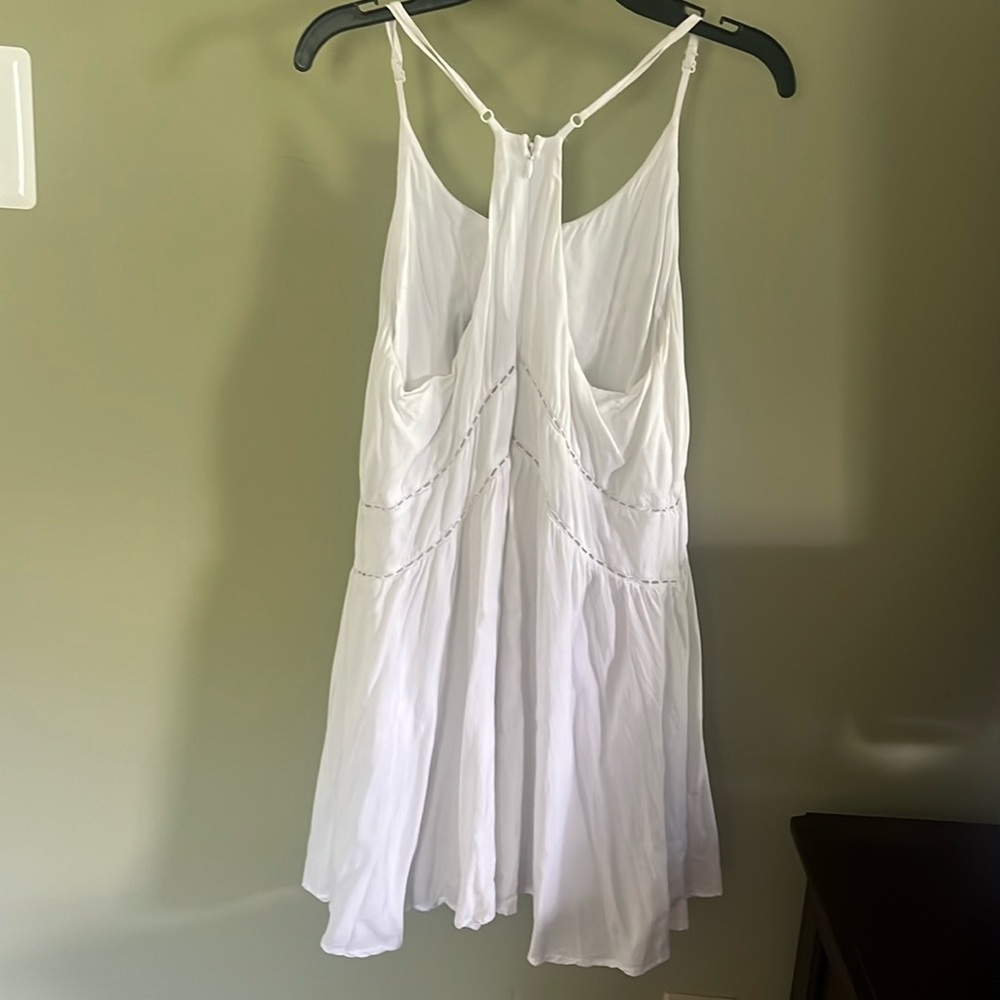 Lulus White Flowy Spaghetti Strap Lined Rayon Hal… - image 3